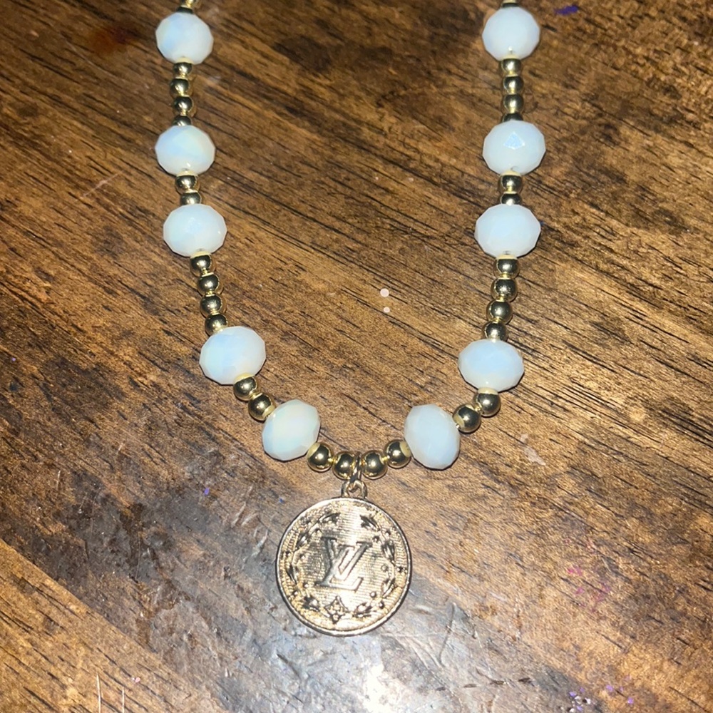 Handmade at Mountain Maiden LV Jewelry 18k gold plated beads/clasp 24 inches